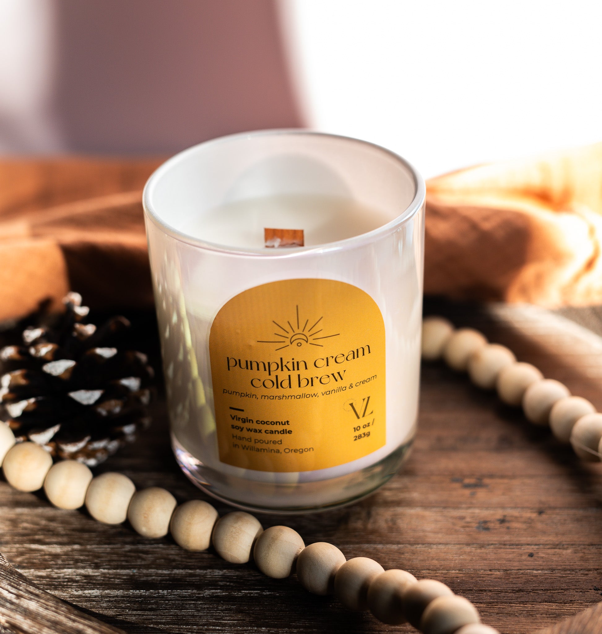 Pumpkin Cream Cold Brew coconut soy wax candle | whipped pumpkin, coffee, vanilla - Vincent Land Candle Co.