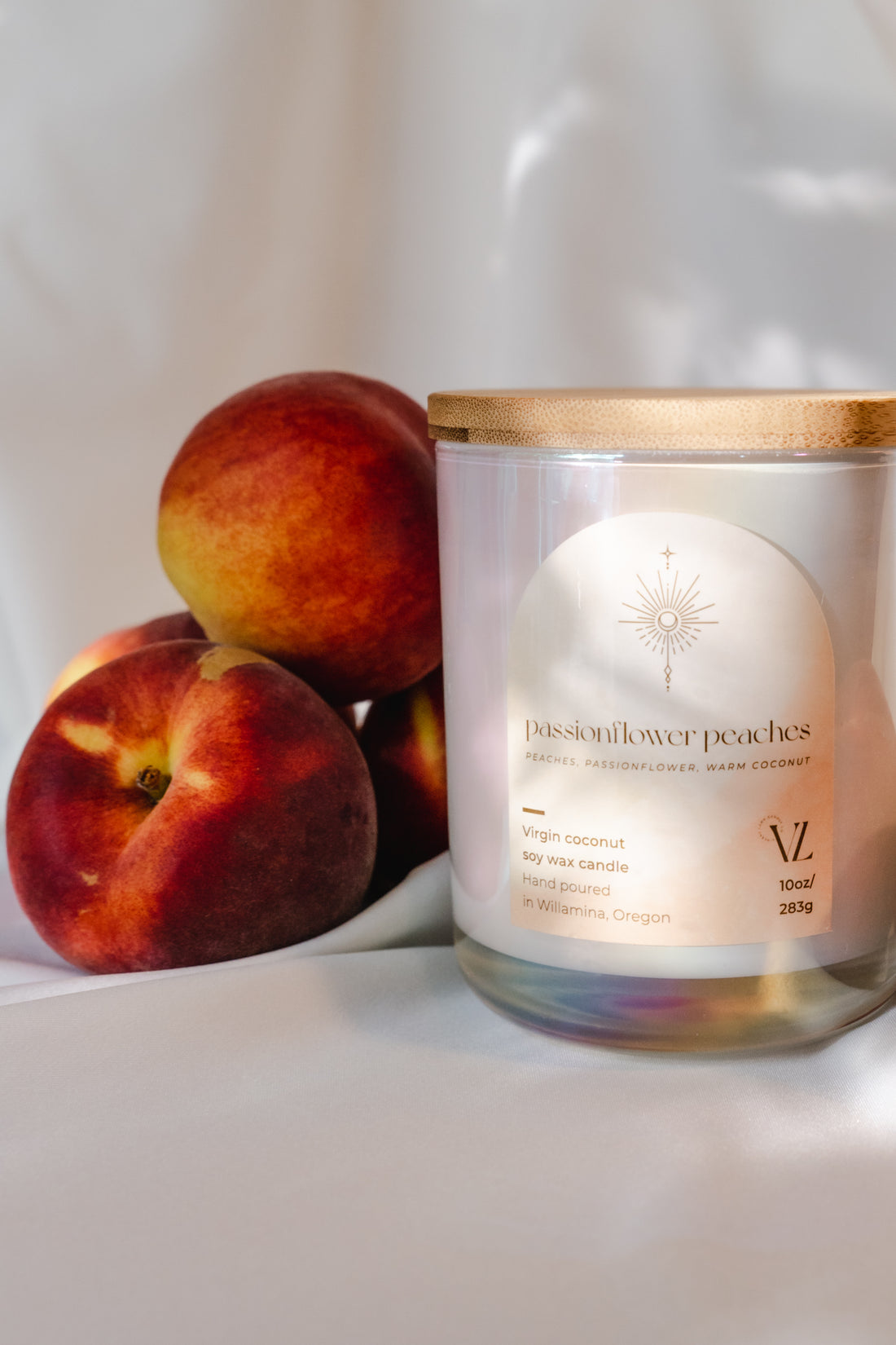 Passionflower peaches | Peaches, passionflower, warm coconut - Vincent Land Candle Co.
