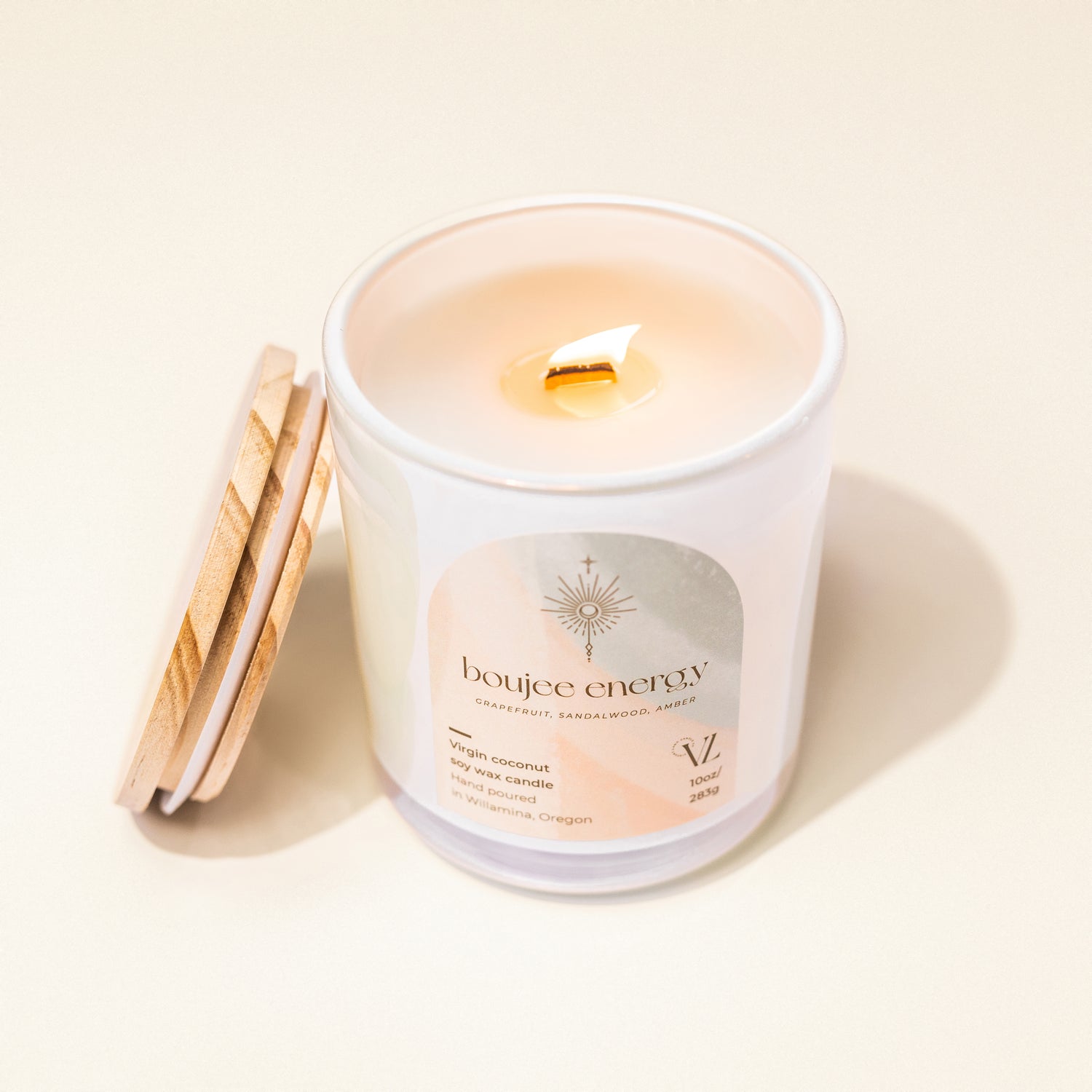 Boujee Energy coconut soy wax candle | Grapefruit, sandalwood, amber - Vincent Land Candle Co.