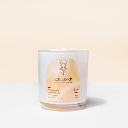 Homebody coconut soy wax candle I Clove, nutmeg, vanilla - Vincent Land Candle Co.